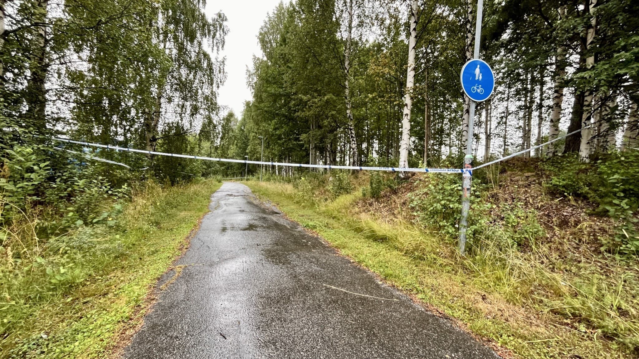 Avspärrad gångstig