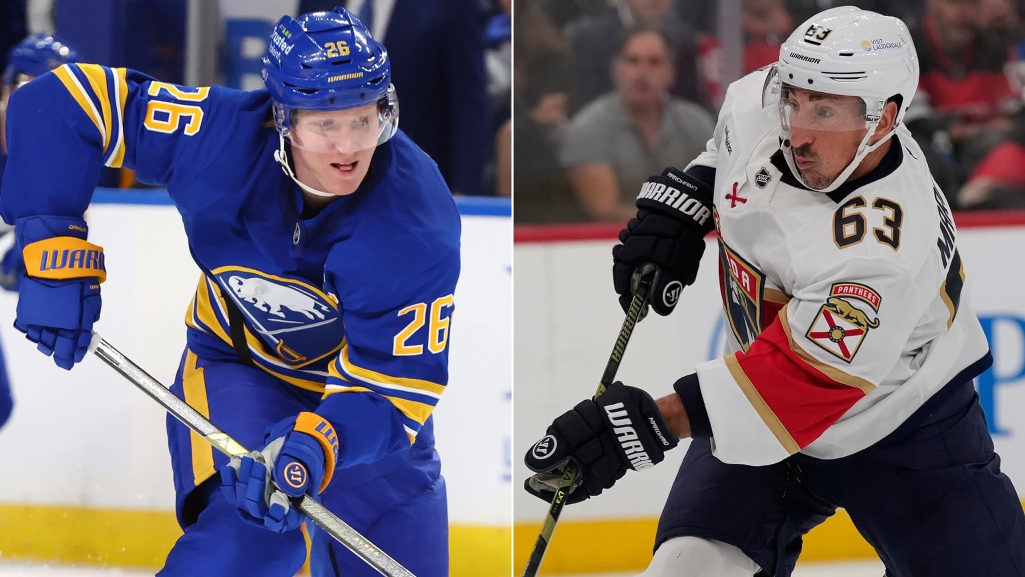 Rasmus Dahlin och Brad Marchand