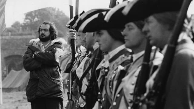 Kubrick på inspelningen av Barry Lyndon. 
