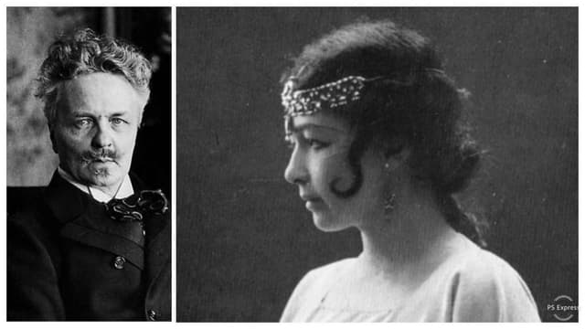 August Strindberg och Harriet Bosse som Indras dotter 1907