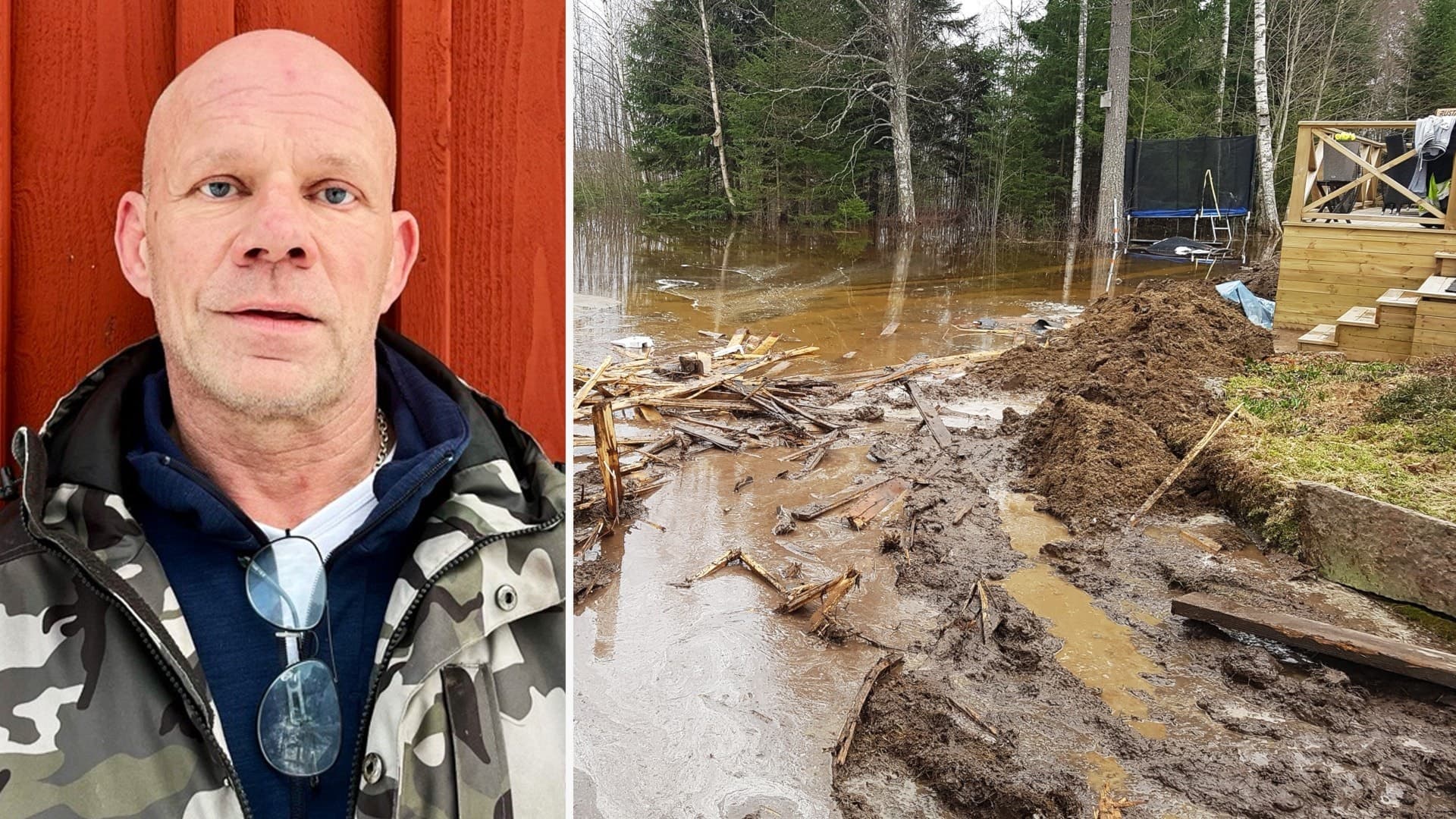 Robert Franssons nybyggda hus svämmades över.