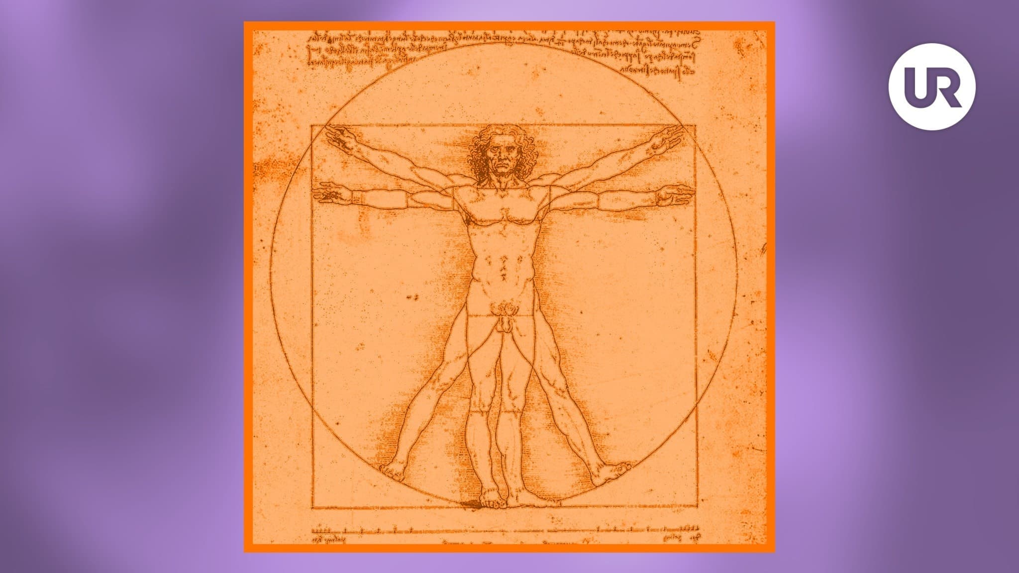 En bild av Leonardo da Vincis teckning "Den vitruvianske mannen"