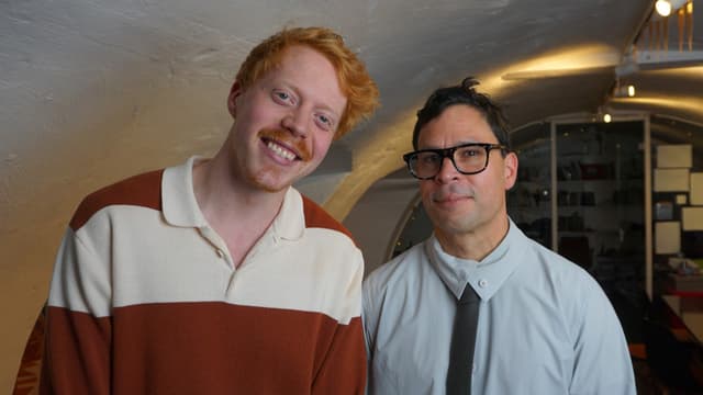 Mauri Hermundsson, sociala medier-makthavare, och Martin Wicklin, Söndagsintervjuns programledare.