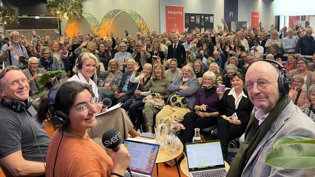 Kattis Ahlström, Per Naroskin, Dilan Apak och Göran Everdahl på Bokmässan.