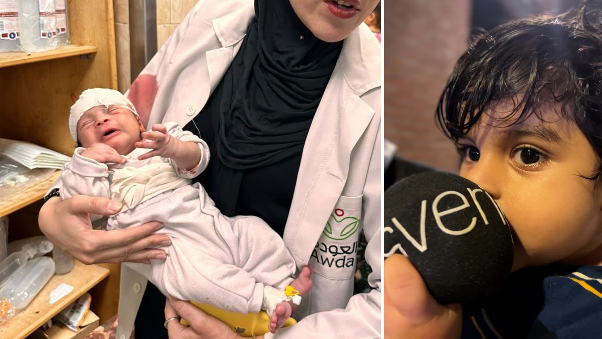 Bild på Mostafa som bäbis (tv) bild på Mostafa idag (th)