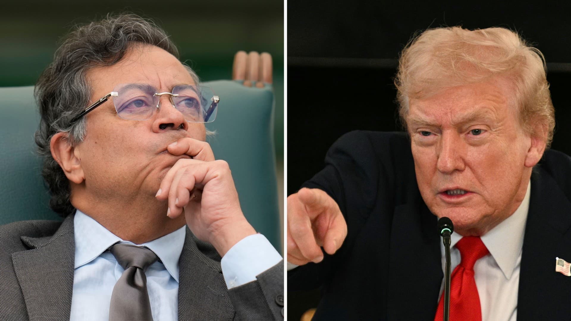 Colombias president Gustavo Petro och Donald Trump i ett kollage.