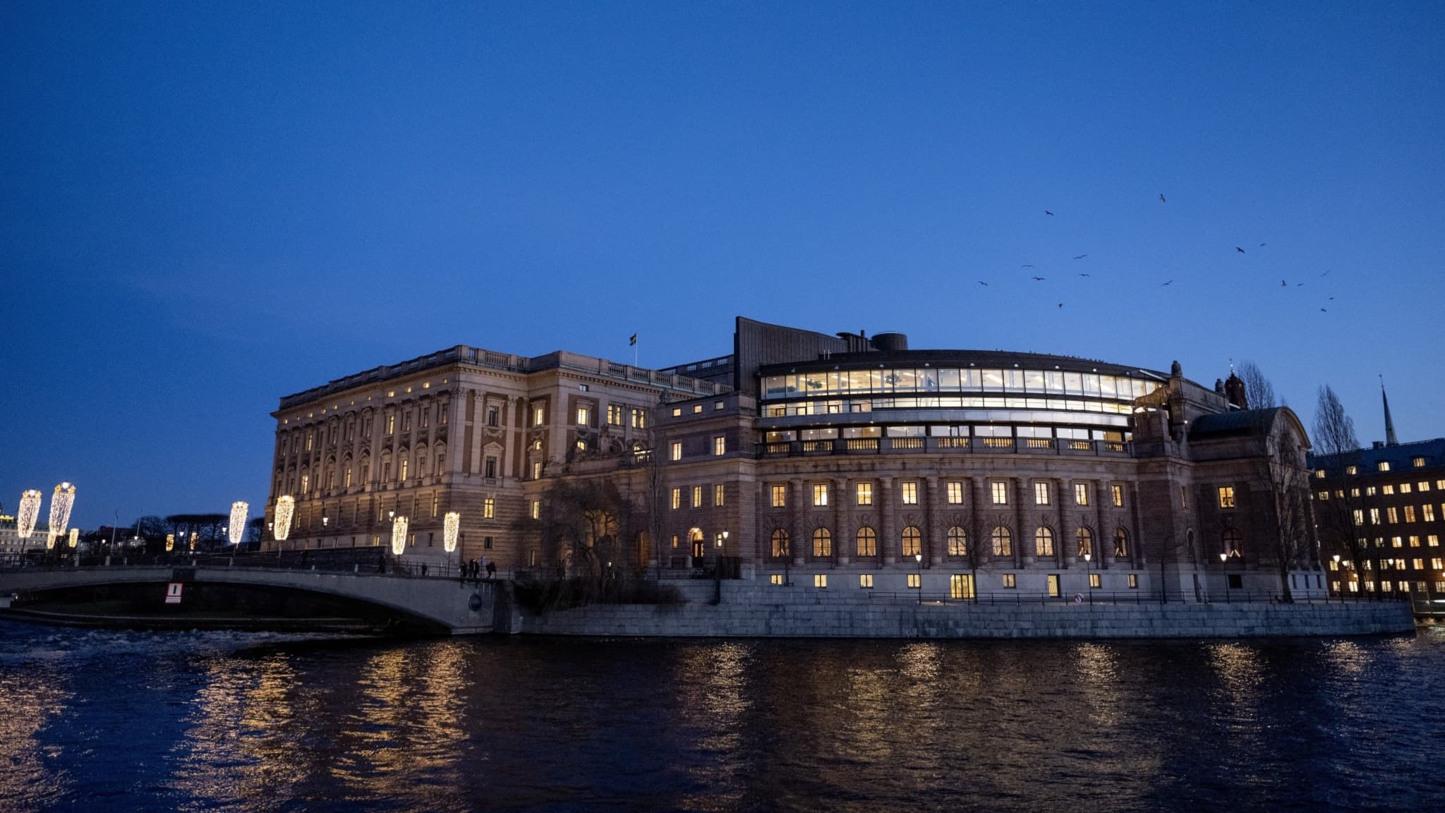 Exteriör Sveriges riksdag.