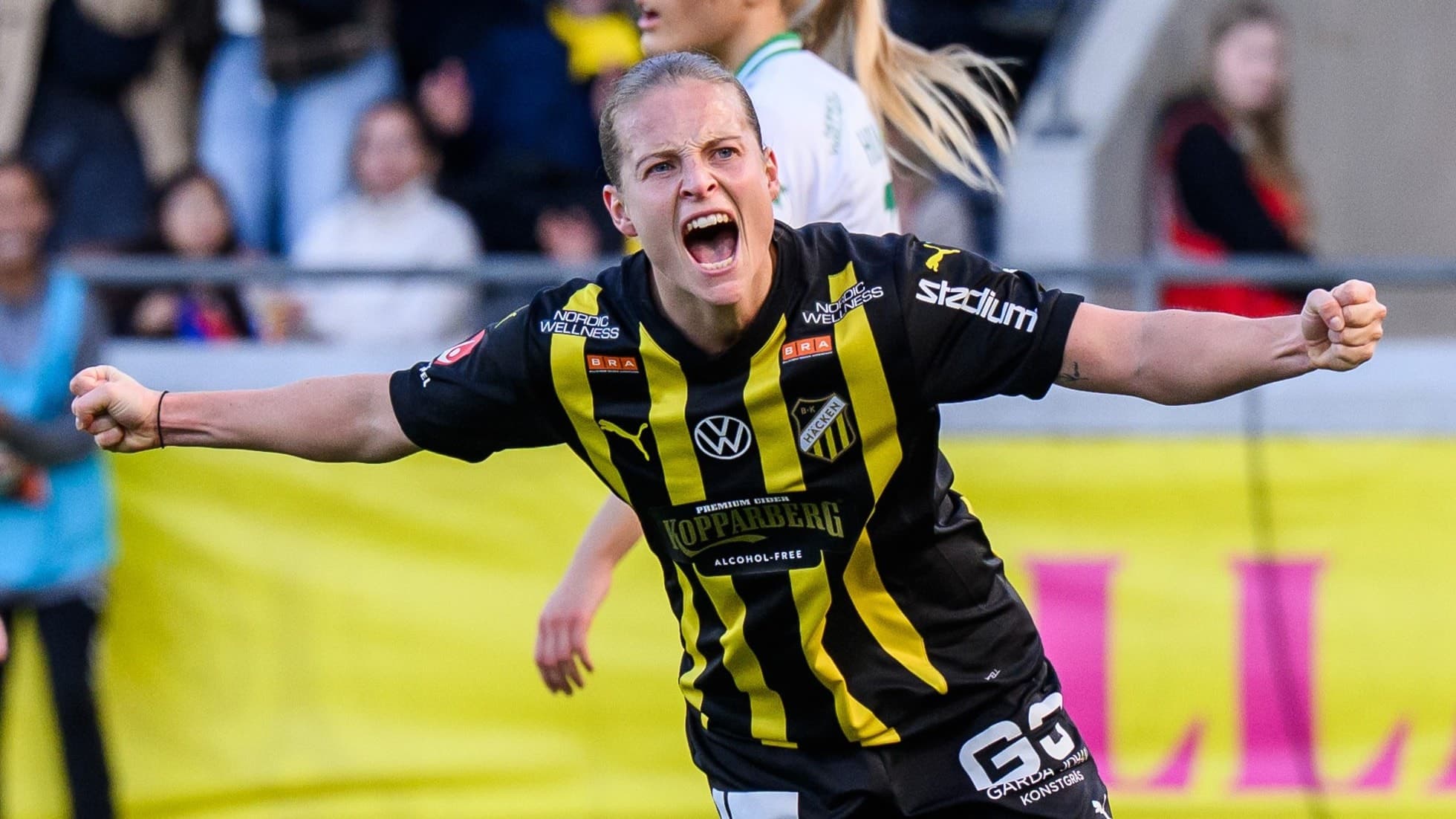 Anna Anvegård jublar.