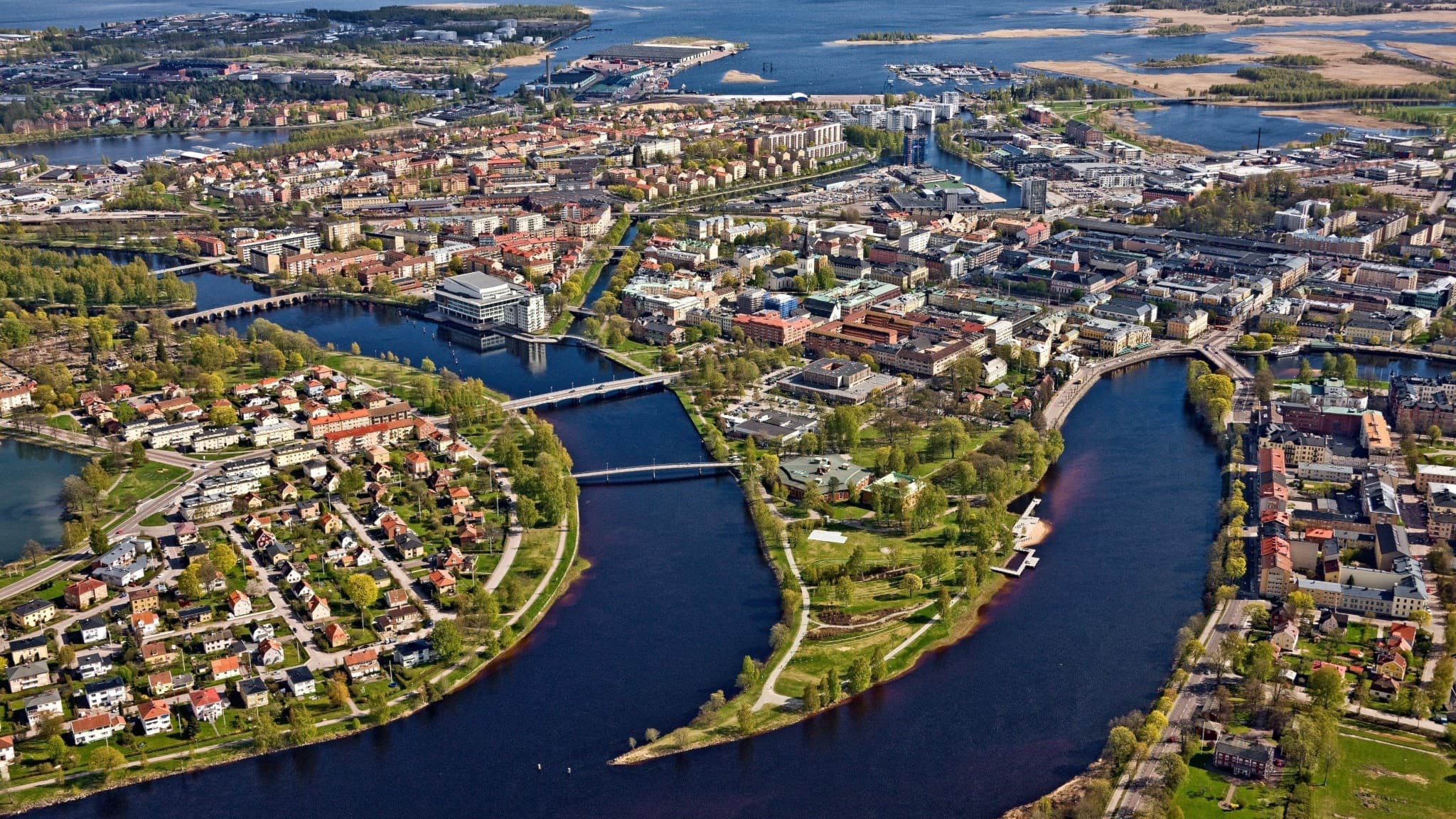 Flygfoto över Karlstad 