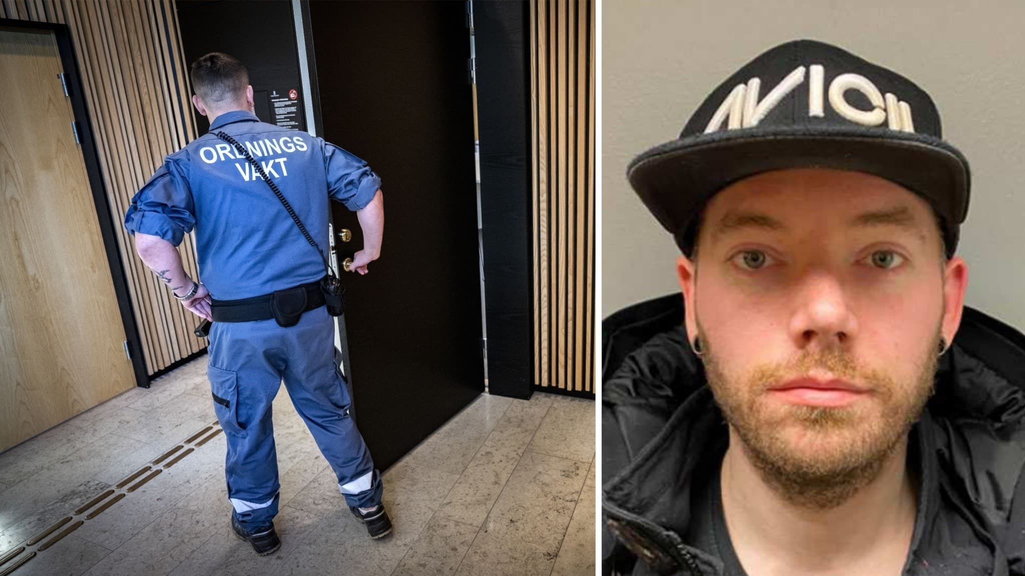 Porträttbild och rättssal. 