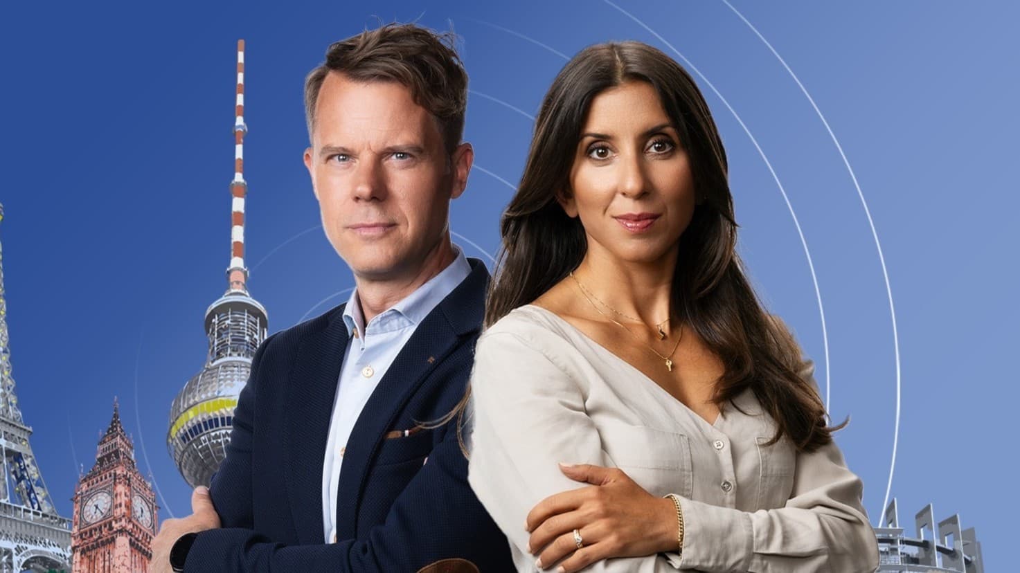 Programledare Parisa Höglund och Brysselkorrespondent Andreas Liljeheden.