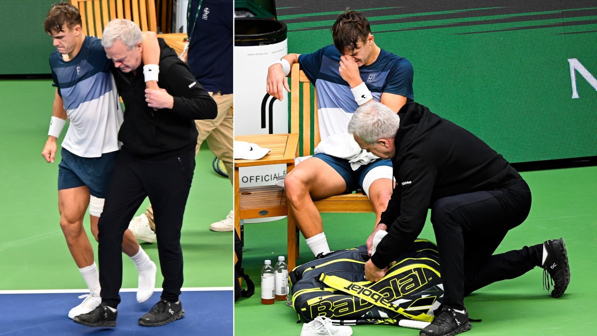 Holger Rune skadade sig under ATP-turneringen i Stockholm.
