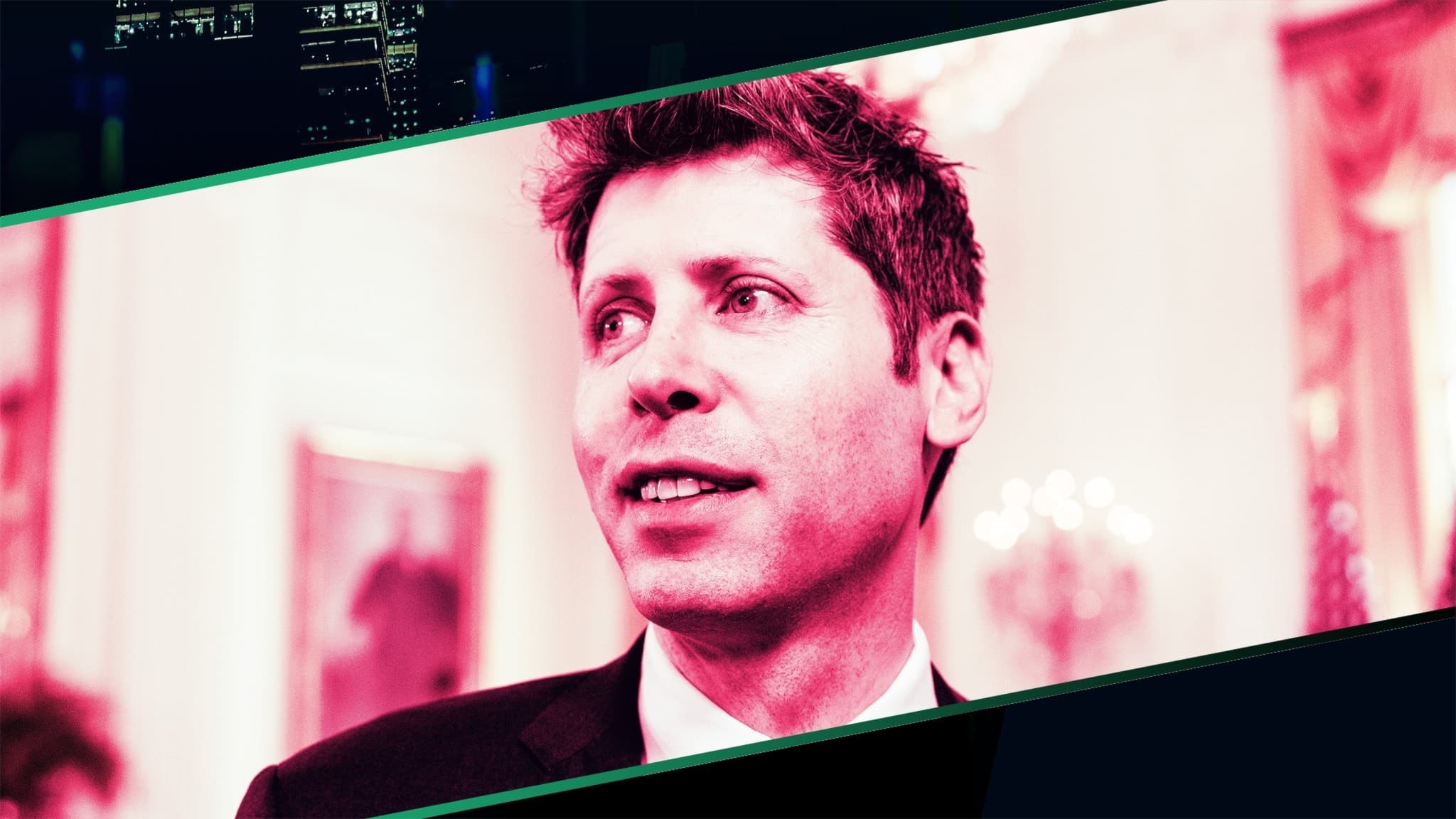 Sam Altman ler i ovala rummet.